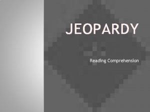 Main idea and details jeopardy