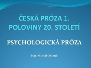 ESK PRZA 1 POLOVINY 20 STOLET PSYCHOLOGICK PRZA