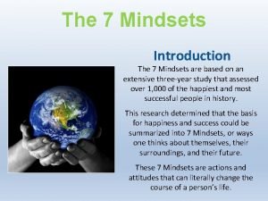 What are the 7 mindsets