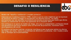 Modelo de resiliencia Modelo de resiliencia