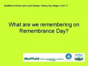 Sheffield Archives and Local Studies History Key Stage