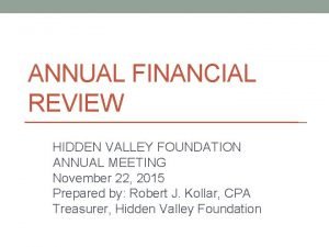 Hidden valley foundation
