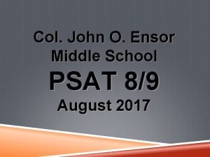 Col john o ensor middle school