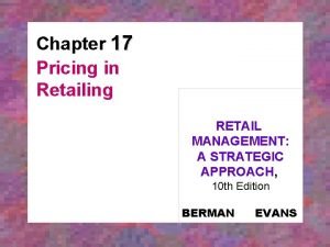 Pricing in retailing