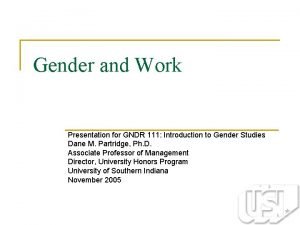 Gender and Work Presentation for GNDR 111 Introduction