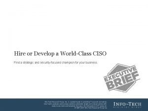 Hire or Develop a WorldClass CISO Find a