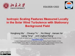 EGU 2020 12022 Isotropic Scaling Features Measured Locally