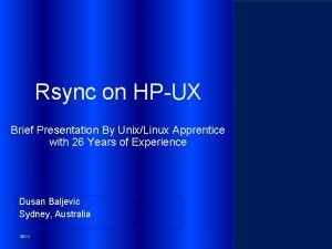 Hpux rsync