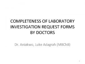 Laboratory investigation form