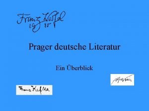 Prager deutsche Literatur Ein berblick Prag als dreifaches