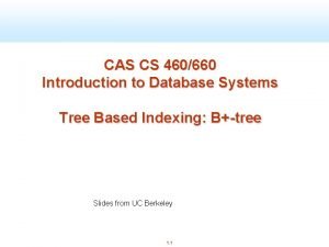 CAS CS 460660 Introduction to Database Systems Tree