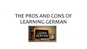 Pros and cons in german