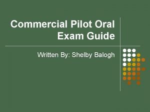 Commercial pilot oral study guide