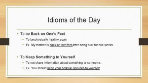 Stress idioms