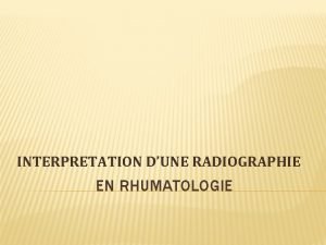 Interprétation radiographie osseuse