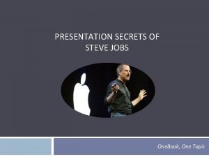 Steve jobs presentation book