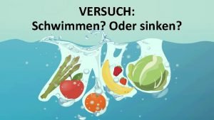 VERSUCH Schwimmen Oder sinken schwimmen sinken Es schwimmt