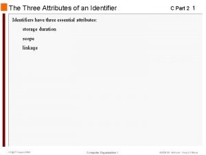 The Three Attributes of an Identifier C Part