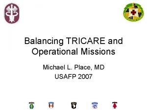 Balancing TRICARE and Operational Missions Michael L Place