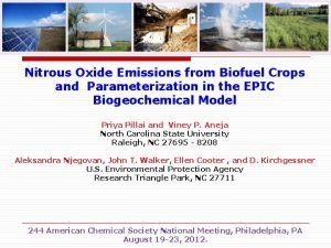 Nitrous Oxide Emissions from Biofuel Crops and Parameterization