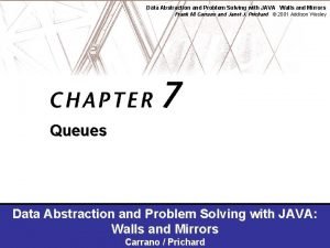 Data Abstraction and Problem Solving with JAVA Walls