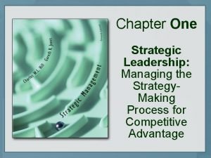 Chapter One Strategic Leadership Managing the Strategy Making