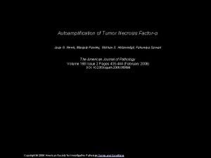 Autoamplification of Tumor Necrosis Factor Jaap G Neels