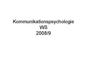 Kommunikationspsychologie