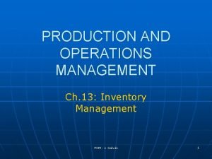 Chapter 13 inventory management