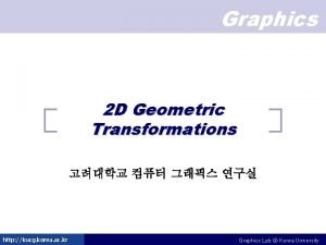 Graphics 2 D Geometric Transformations http kucg korea