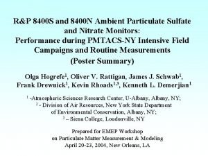 RP 8400 S and 8400 N Ambient Particulate