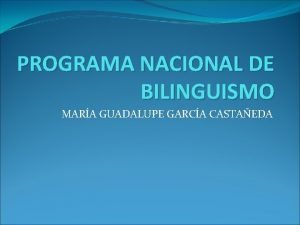 Programa nacional de bilinguismo