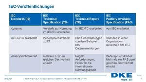 IECVerffentlichungen IEC Standards IS IEC Technical Specification TS