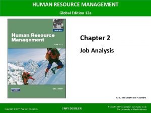 Job analysis information
