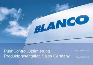 Push Control Optimierung Produktprsentation Sales Germany Autor MHAB