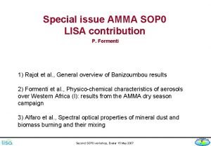 Special issue AMMA SOP 0 LISA contribution P