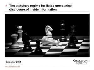 The statutory regime for listed companies disclosure of