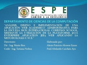 DEPARTAMENTO DE CIENCIAS DE LA COMPUTACIN ANLISIS DISEO