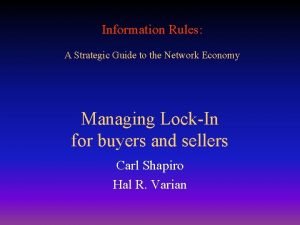 Information rules a strategic guide to the network economy