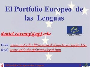 Portfolio europeo de las lenguas