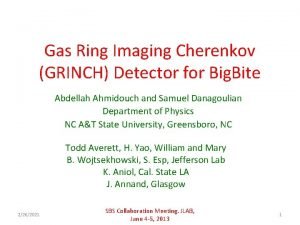 Gas Ring Imaging Cherenkov GRINCH Detector for Big