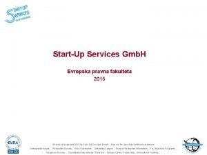 StartUp Services Gmb H Evropska pravna fakulteta 2015