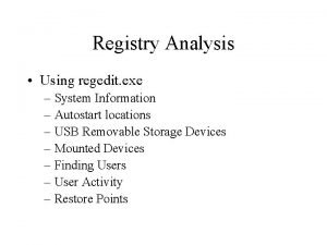 Registry autostart locations