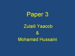 Paper 3 Zulaili Yaacob Mohamad Hussaini SECTION A