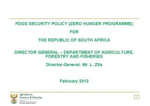 Zero hunger programme south africa