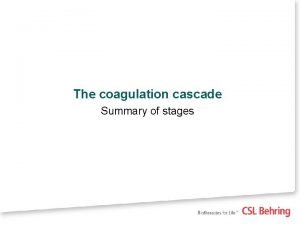 Coagulation cascade