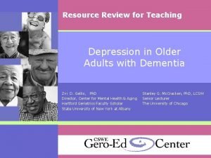 Resource Review for Teaching Depression in Older Adults