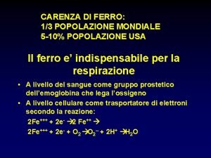 CARENZA DI FERRO 13 POPOLAZIONE MONDIALE 5 10