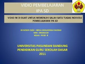 VIDIO PEMBELAJARAN IPA SD VIDIO INI DI BUAT