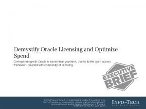 Oracle licensing workshops
